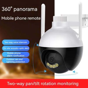 V380 Monitör IP Kamera 4 Işıklar Siyah Dış Mekan HD Tam Renk Gece Görme Telefon Uzak Kablosuz Wifi Ağ Bağlantısı CCTV