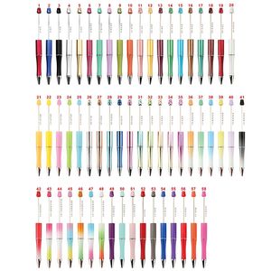 100pcs Candy Boncuk Beyaz Kalem Kalemleri Boncuklu Pens Yazmak İçin Hediye Boncuklu Pen DIY Öğrenci Ofis Malzemeleri için Hediye 240109