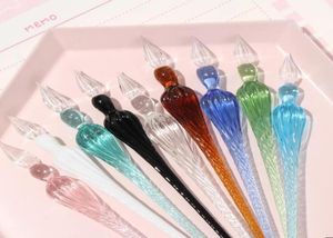 Handmade Glass Lampwork Pen with 3D Flower inside Crystal Penholder Plunging Calligraphy Pen Filling Ink Fountain Pens GC7568006423