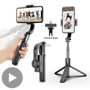 Selfie Monopods Gimbal Stabilizer For Android Mobile Cell Phone Smartphone Cellphone Action Camera Handle Grip Selfie Stick Video Tripod YQ240110