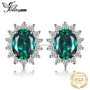 Stud Jewelrypalace Kate Middleton Simüle Yeşil Emerald 925 STERLING Gümüş Saplama Küpe Prenses Diana Taş Taç Küpe YQ240110