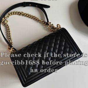 12A Definite Mirror Quality Designer Kleine Mittlere Jungentasche Damen Klassische Klappe Gesteppte Geldbörse Luxurys Echtlederhandtaschen Schwarzes Kaviar Lammfell Umhängetasche Boxtasche