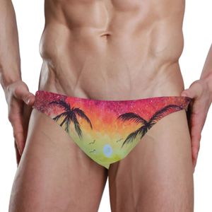 İndirim Erkek Mayo iç çamaşırı erkek mayoları yüzmek gövdeler boksör brifing plaj giyim seksi palmiye ağacı plaj şortları yüksek kalite 240110