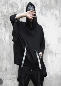 Autunno Inverno Street Hip Hop Techwear Felpa con cappuccio oversize da uomo Maniche Zipper Felpe casual vintage Gothic Kpop Sweat Homme Men4633228