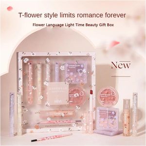 Sets Hivi Flower Language Makeup Set Box Gift Box Velvet Lip Glaze Lipstick 8Piece Set Holiday Gift For Girlfriend And Wife