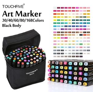 Touchfive Alkol Tabanlı İşaretler 30406080168 Renk Sanat İşaretleri Draw Manga Animasyon Tedarikçileri için Ucuz Eskiz İşaretçi Kalemi Set 29576250