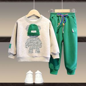 Kids Trailtsuit Bebek Kız Erkek Tasarımcı Giysileri Karikatür 3D Sweatshirt Pantolon Setleri Çocuk Dondurucu Okulu İki Parça Set Jogging Suit Kıyafetleri CSG2401109-8