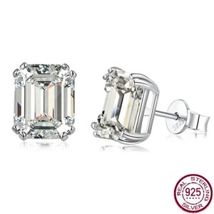 100 925 Sterling Silver Earrings Jade Cut 4CT5A Zircon Wedding Party Jewelry Ladies 240109