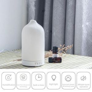Ceramic Aroma Diffuser Automatic Small Humidifier el Air Fresh Essential Oil Timing Colorful Lights Diffuser 240109