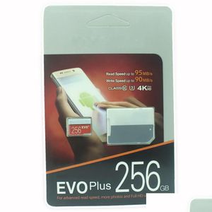 Другие продукты для камер Цифровой смартфон 32 ГБ 64 ГБ 128 ГБ 256 ГБ Evo Ps Card Высокоскоростная карта 90 Мбит/с Class10 Uhs-1 Microsdxc Планшетный ПК Tf Drop Откод