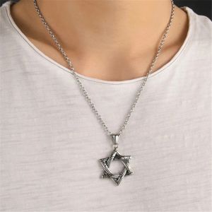 Magen David Kolye Zinciri Kolye Kadınlar 14K Beyaz Altın Yahudi Gümüş Renkli Yahudi Erkek Mücevherat