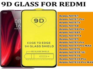 9D Tam Kapak Temsil edilmiş Cam Ekran Koruyucu Kırmızı Mi Redmi Not 7 Pro 7s Not 8t Not 9 9a MAX 9S 9T Note10 10 Pro1328836