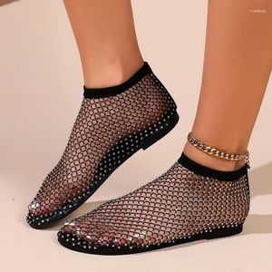 Sandalet Retro Roman Balıkçılık Net Bacak Zarif ve Moda Kadın Ayakkabıları Yaz rahat Nefes Kadın Düz Lady Kadın