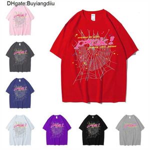 Erkek Tişörtler Vintage Baskı SP5der 555555 Melek Numara Tişörtleri Erkek Kadınlar B LITE SPIDER WEB DESENİ T-shirt Üst Tees G230427 KMUJ