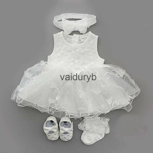 Kız Elbiseleri Yeni doğan kız kız elbise kıyafetleri 0 3 6 ay beyaz elbiseler bebek tutu bodysuit parti kıyafetleri beyaz vaftiz elbise ayakkabıları setvaiduryb