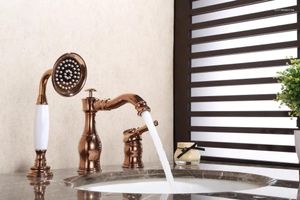 Banyo Lavabo muslukları gül altın pirinç havza musluk banyo küveti, el tipi duş başlığı mikser muslukları