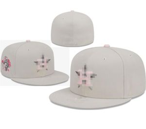 Erkek Beyzbol Astros Takılmış Boyut Şapkalar La Snapback Hats World Series Beyaz Hip Hop Sox Sport Caps Chapeau Rose Stitch Heart 