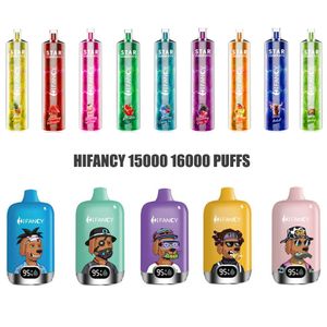 Hifancy Star 15000 16000 Puffs Einweg-Vape-Elektronik-Zigaretten-Netzspule, wiederaufladbarer Akku mit Typ-C-Anschluss, E-Zigaretten-Verdampferstift, Elfbars Puffbars