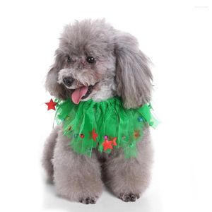 Köpek yakaları Pet Noel Eşarp Polyester Yaka Kurdele Dairesel Dekoratif Elastik Kolye Doğum Günü Yay