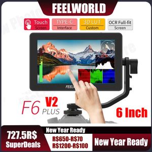 Connectors Feelworld F6 Plus V2 4k Monitor 6 Inch on Camera Dslr Field Monitor 3d Lut Touch Screen Ips Fhd 1920x1080 Video Camera