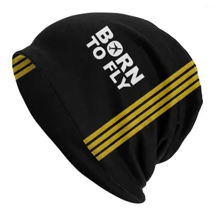 Beralar Kaptan Stripes Uçuş Pilot Beanies Caps Kadın Erkekler Unisex Kış Sıcak Örgü Şapkası Slouch Bonnet Şapkaları