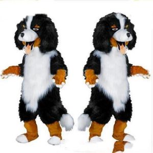 2018 design personalizzato bianco nero cane pastore costume della mascotte personaggio dei cartoni animati in maschera per la fornitura di feste per adulti Size289i