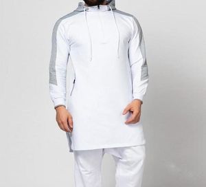 MEN039S Arapça Colorblock Robe Müslüman fermuar cep kapşon moda yeni bornoz gündelik giyim etnik giyim özellikleri Arapça Müslüman5718344