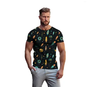 Erkek Tişörtleri 3D Retro Etnik Baskı ve Kadınlar İlkbahar Yaz Günlük Kısa Kollu T-Shirt Yuvarlak Boyun Kıyafetleri Sal