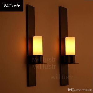 Willlustr Timmeren ed Ekster applique da parete Kevin Reilly lampada a candela vintage in vetro smerigliato illuminazione da parete in ferro chiaro2588
