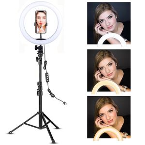 Aksesuarlar LED Ring Light 10 inç Tripod Stand Selfie Ringlight Video Fotoğraf Video Oyunu için Canlı Aydınlatma Para