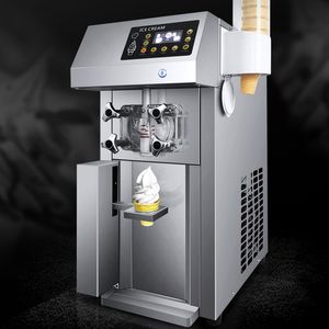 Vendite intelligenti Piccola macchina per gelato soft commerciale in acciaio inossidabile a testa singola con schermo LCD