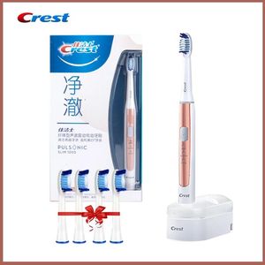 Branqueamento crista s15 escova de dentes elétrica fino limpo 1000 dental clareamento temporizador inteligente sonic escova de dentes com substituir cabeça da escova