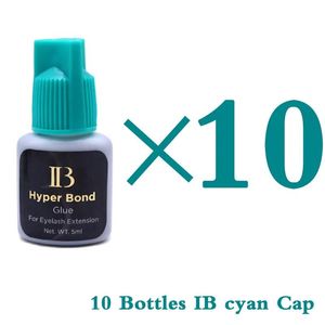 Fırçalar 10 şişe Ibeauty Hiper Bond Cian Cap 5ML Kirpik Uzantıları için 0.5sn Yapıştırıcı Makyaj Araçları Kore Güzellik Sağlık Mağazası Hızlı Kurutma