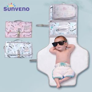 Sunveno bebê mudando esteira portátil dobrável lavável à prova dwaterproof água colchão mudando almofada esteiras reutilizáveis almofada de viagem fralda 240111