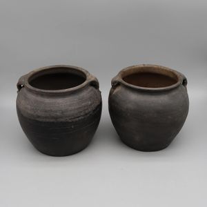 Siyah Pottery Eski Pot Çiçek Vazo Ev Dekorasyonu 240110