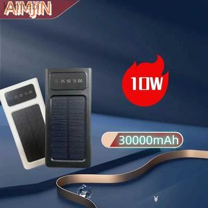 Cep telefonu güç bankaları üst güneş enerjisi bankası inşa edilmiş kablolar 50000mah güneş şarj cihazı USB bağlantı noktaları harici şarj cihazı LED LIGHL240111 ile iPhone için Powerbank