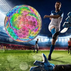 Çok renkli futbol aydınlatılmış fantezi topu cep telefonu flaş 4/5 topun yetişkin eğitim oyunu futbol topu 240111