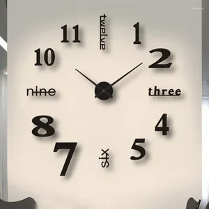 Duvar Saatleri Kuvars Çıkartmalar Yapıştırıcı Dekor Aynası Büyük Ev Oda Saatleri Saat Saati Hakkında Yaşayan Kendi Çerçevesiz Duvara Monte Saat