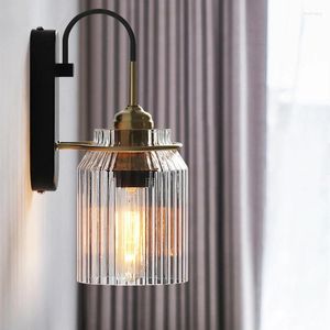 Настенный светильник в скандинавском индустриальном стиле, прикроватный светильник в стиле ретро, спальня, кофейня, кованое железное стекло, Эдисон, домашний светильник с одной головкой