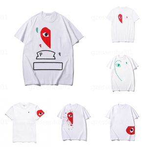 Oyun Tshirt Erkek Tasarımcı Tişört Erkekler Beyaz Tshirts Yaz Moda Kalp Şaşırmış Saf Pamuk Üst Duygusal Çok Yönlü Tişörtler Moda Kadın Tişört Plus Boyut
