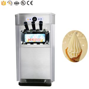Mini masaüstü 3 lezzet dondurma üreticisi ticari kullanım ev temizleme yumuşak dondurma makinesi düşük fiyat tedarik