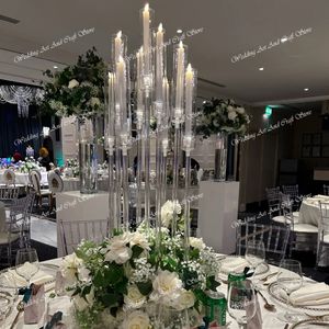 Sadece LED mum kullanabilir) Akrilik Kristal Masa Centerpiece Düğün Dekorasyonu Kristal Çiçek Düğünler İçin Düğün Centerpieces Zemin Stander için Standartlar