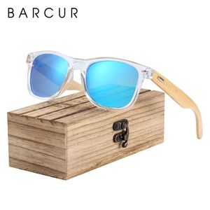 Солнцезащитные очки Barcur, классические бамбуковые солнцезащитные очки, деревянная прозрачная пластиковая оправа, женские и мужские поляризационные солнцезащитные очки с коробкой, бесплатно