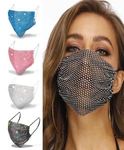 Bling Crystal Mask Роскошная черная сетчатая вуаль со стразами, маска для лица для женщин, маска для выпускного вечера, 13 цветов8195344