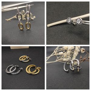 Серьги-кольца David Y Huggie, крестики, дизайнерские украшения в стиле Дэвида, антикварные брендовые французские клипсы, витой кабель, проволока, подарок