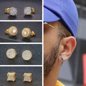 Erkek Hip Hop Saplama Küpe Takı Yeni Moda Altın Gümüş Simüle CZ Çeşitli Stiller Elmas Küpe Hediyesi