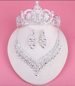 Gelinler için gelin kronları Köpüklü kolye seti düğün diamante pageant tiaras saç bandı kristal balo pageant saç takı başlık3732346