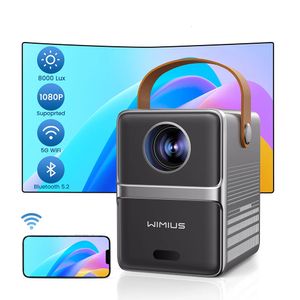 P61 Portable Projector 8000Lumens 5G WiFi Bluetooth Theater Projector Support Full HD 1080P Display Home Cinema Projector 240112