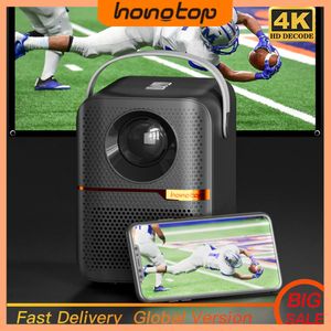 Hongtop P10 Global Versiyon Akıllı TV WiFi Ana Sayfa Beamer Projektör 1080p Android Projetor 4GB 64GB ELEKTRİK Odak Taşınabilir Projektör 240112
