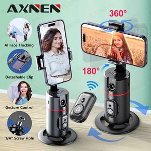 AXNEN 360 Rotation Followup Gimbal Stabilizer Monopod Desktop Tracking with Remote for Tiktok Live Pography 240111